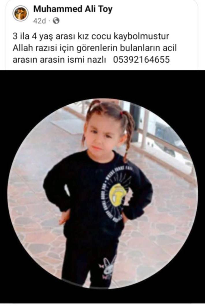 Minik Nazlı'nın cansız bedeni derede bulundu 1